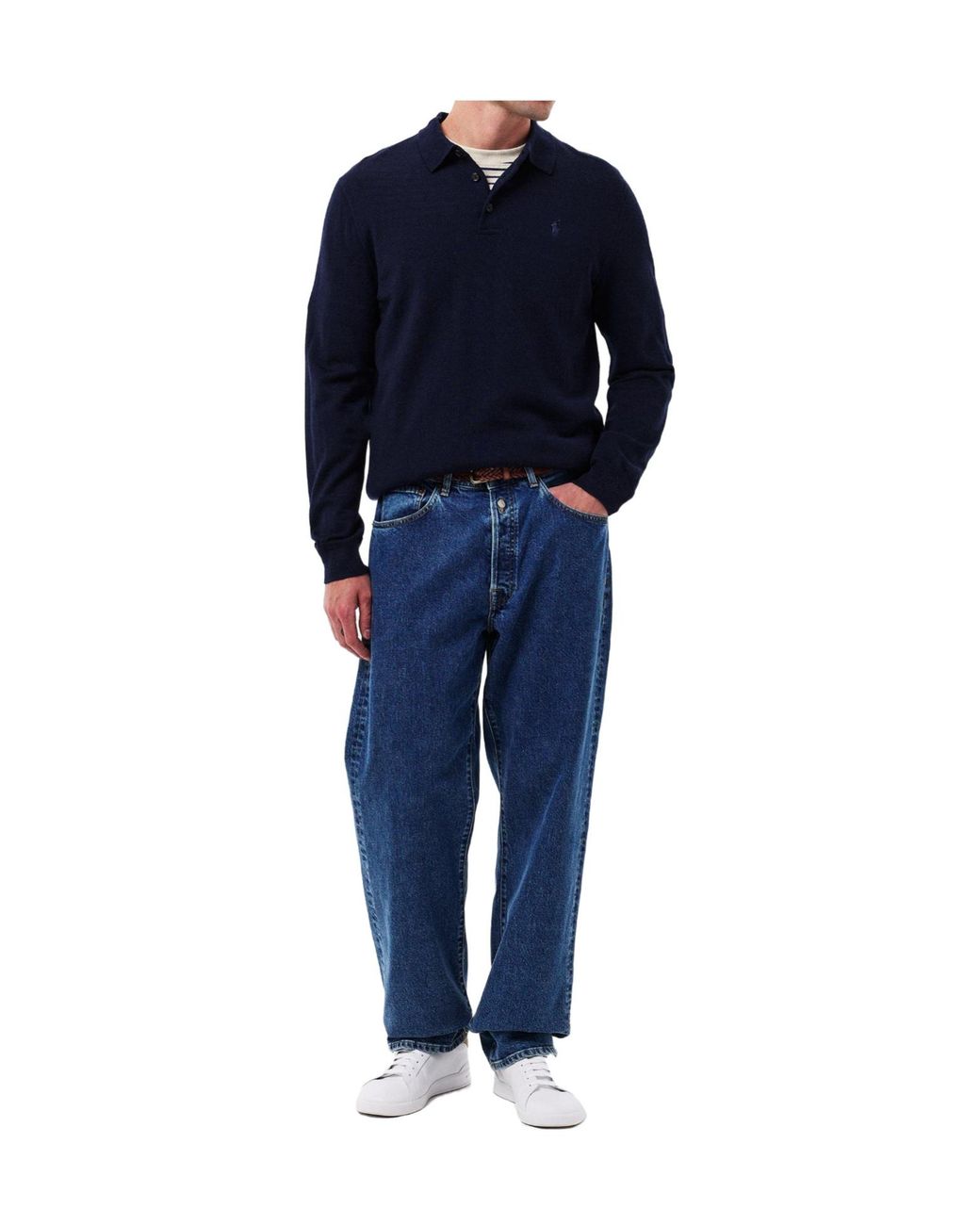 Polo Ralph Lauren Blue Long-Sleeve Knit Polo for men