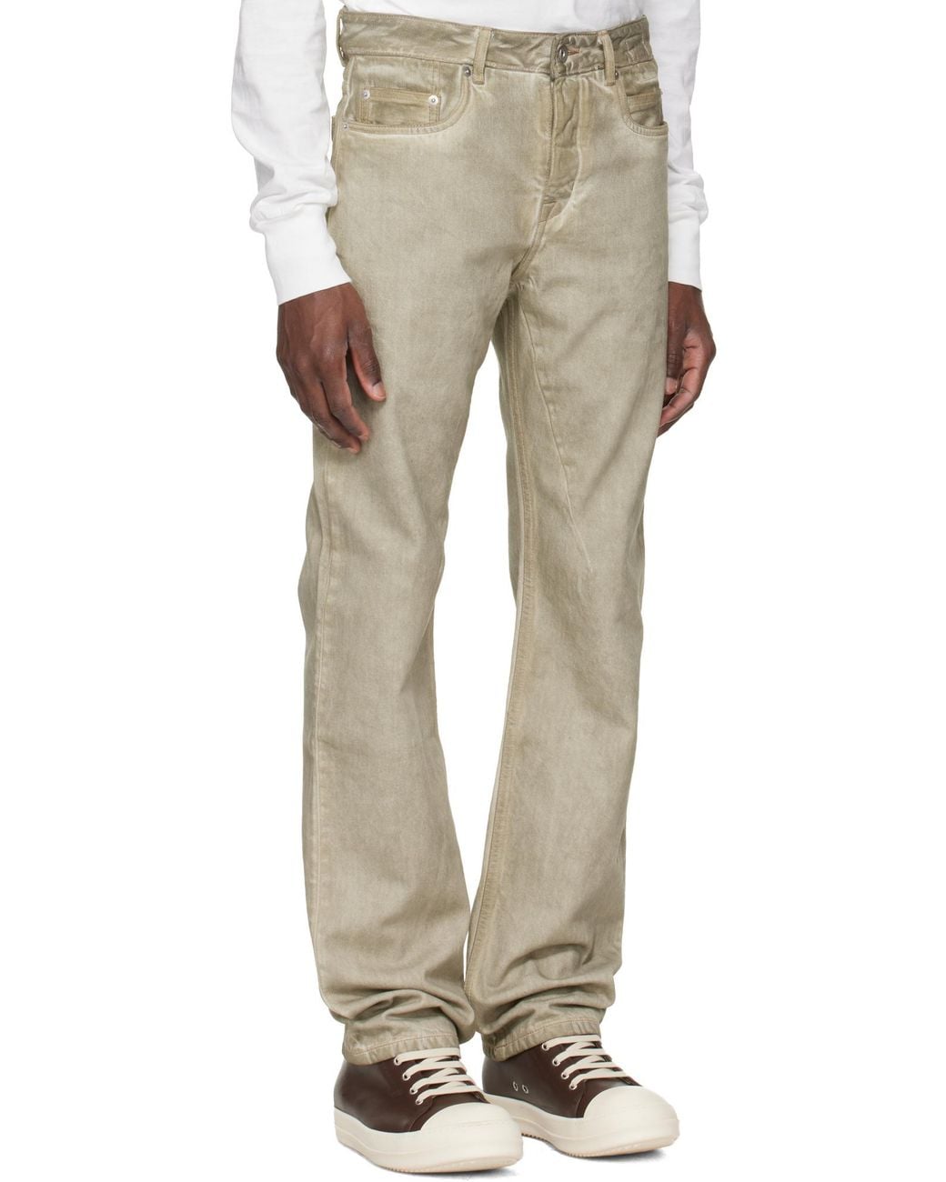 Rick Owens Natural Straight Leg Jeans for men
