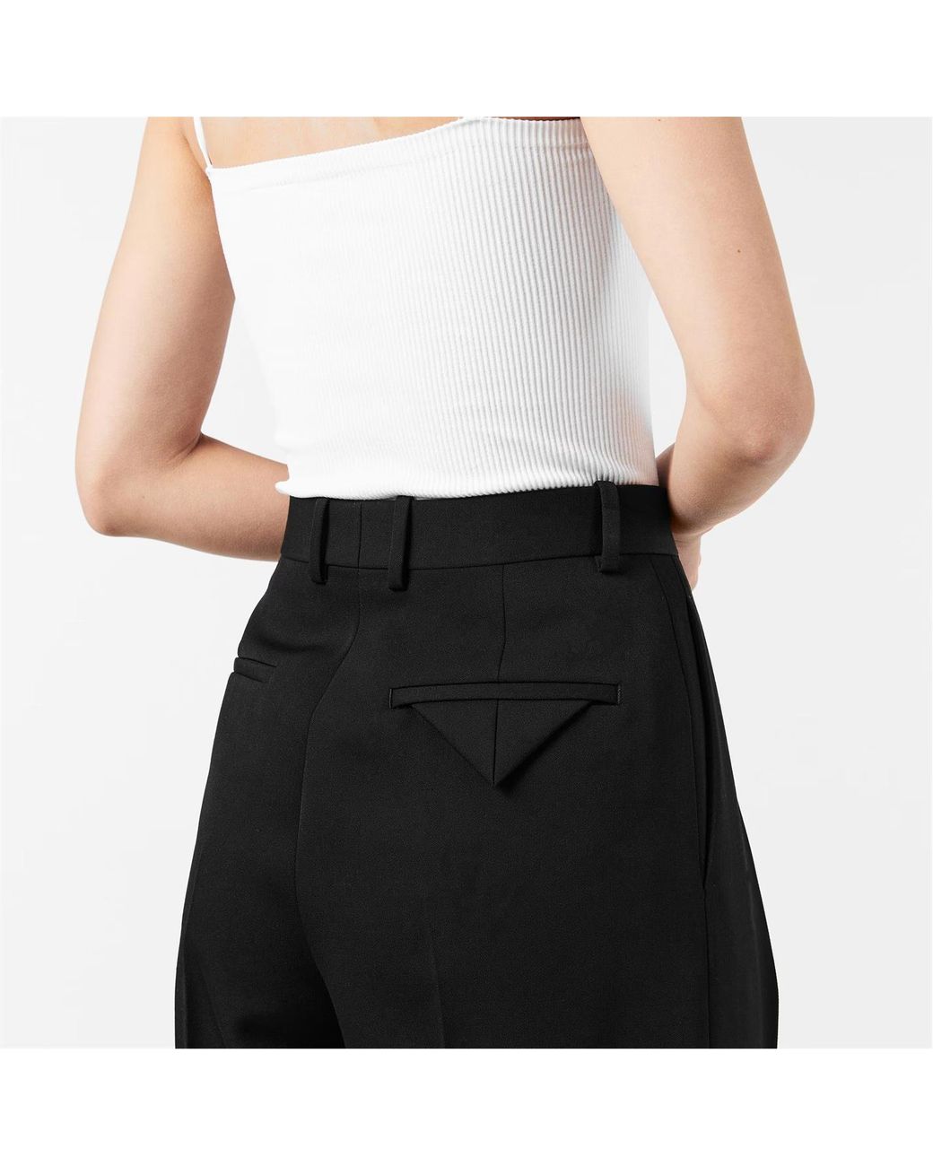 Bottega Veneta Black High Waist Casual Pants