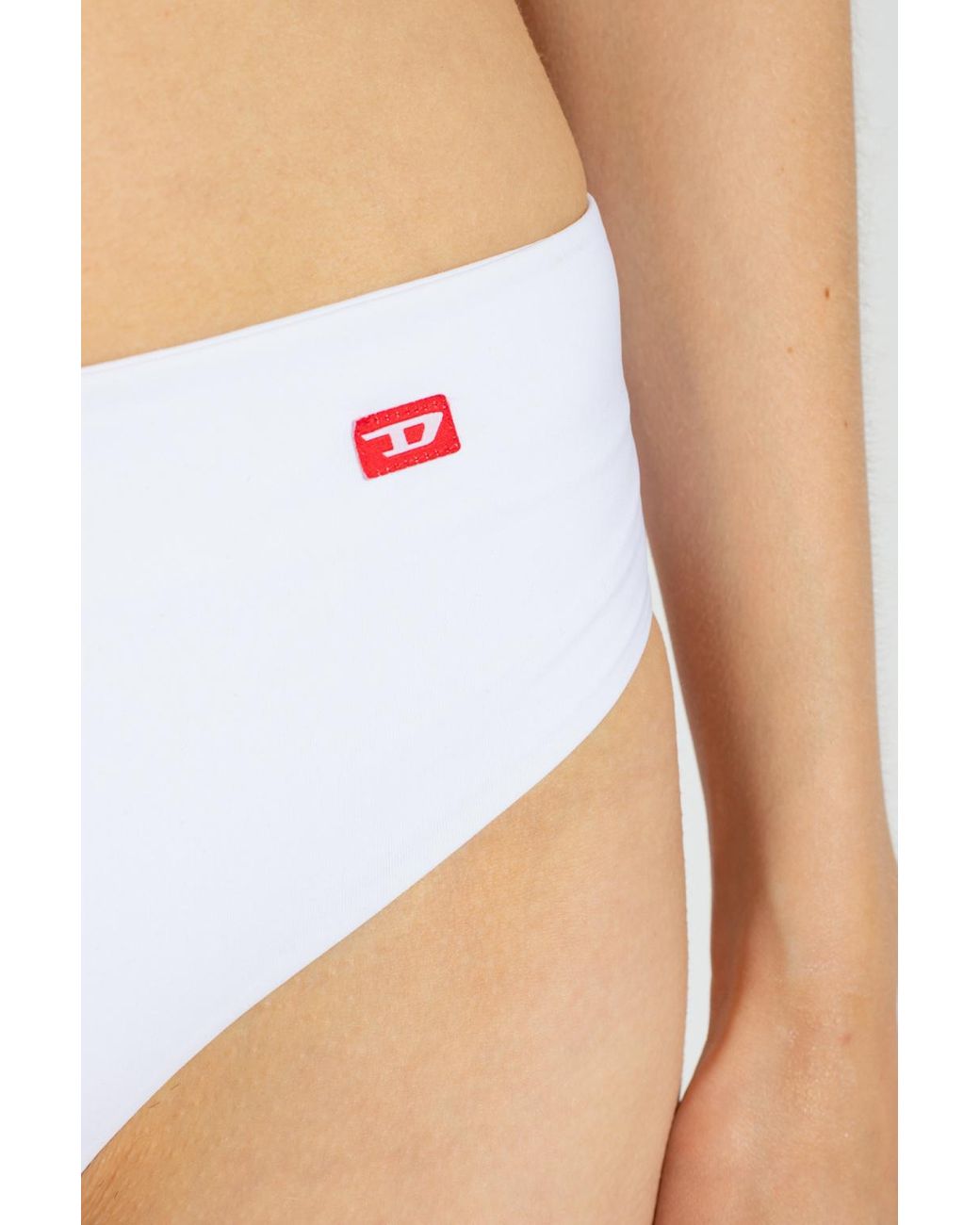 DIESEL White Ash Twisted Bikini Bottoms
