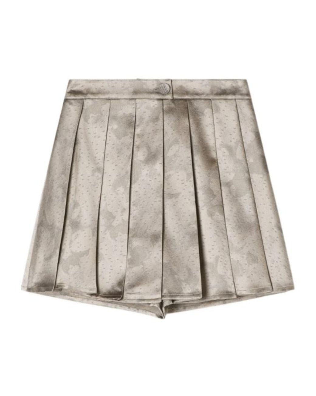 Emporio Armani Natural Button Pleated Mini Skirt
