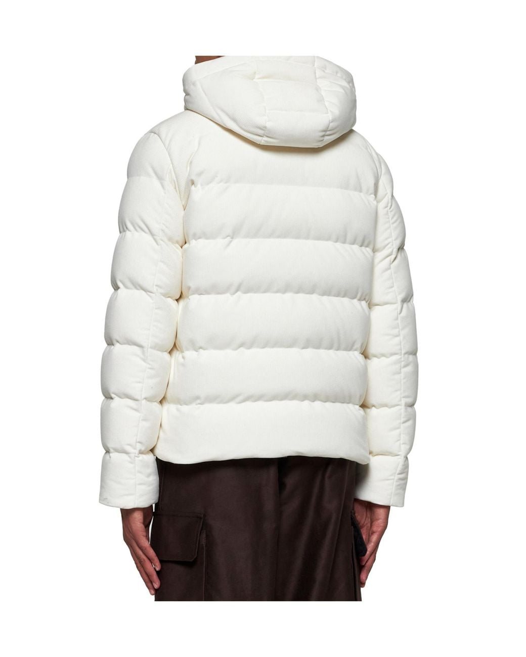 Herno Gray Zip-Up High Neck Corduroy Jacket for men
