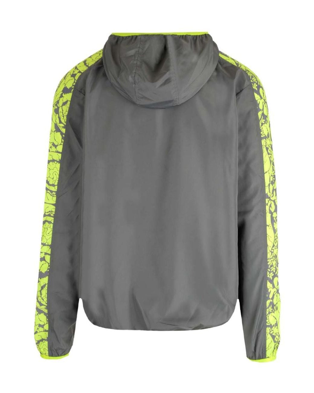 Versace Gray Logo Printed Half-Zip Jacket for men