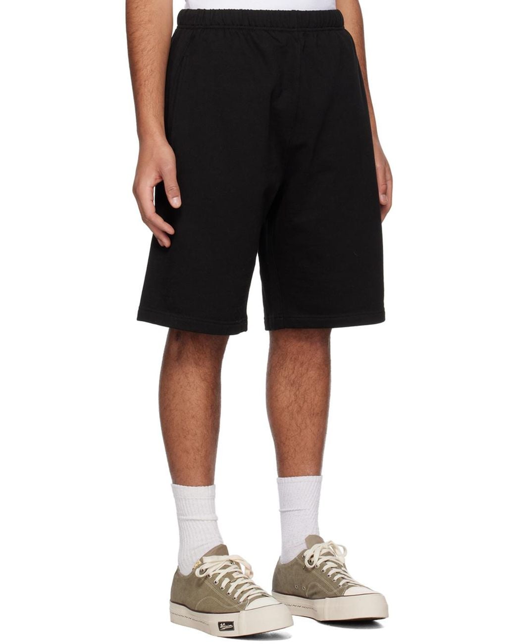 KENZO Black Logo Embroidered Track Shorts for men