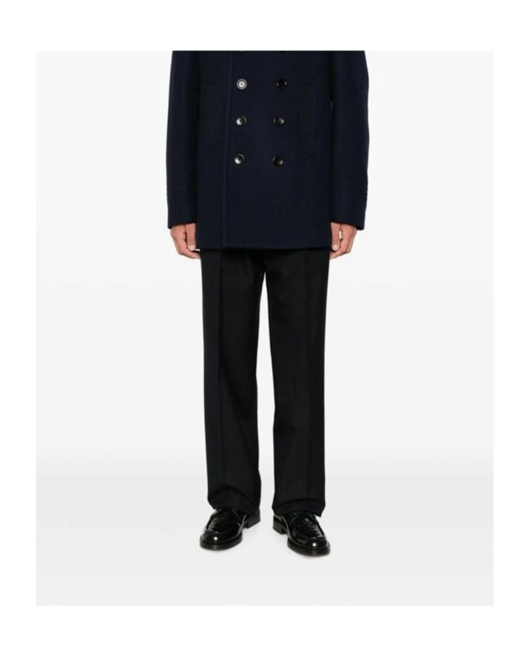 Lardini Black Pleated Wide-Leg Pants for men