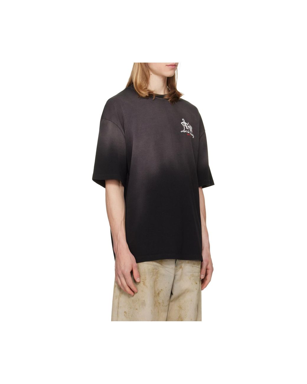 Amiri Black Studio Oversized Logo T-Shirt for men