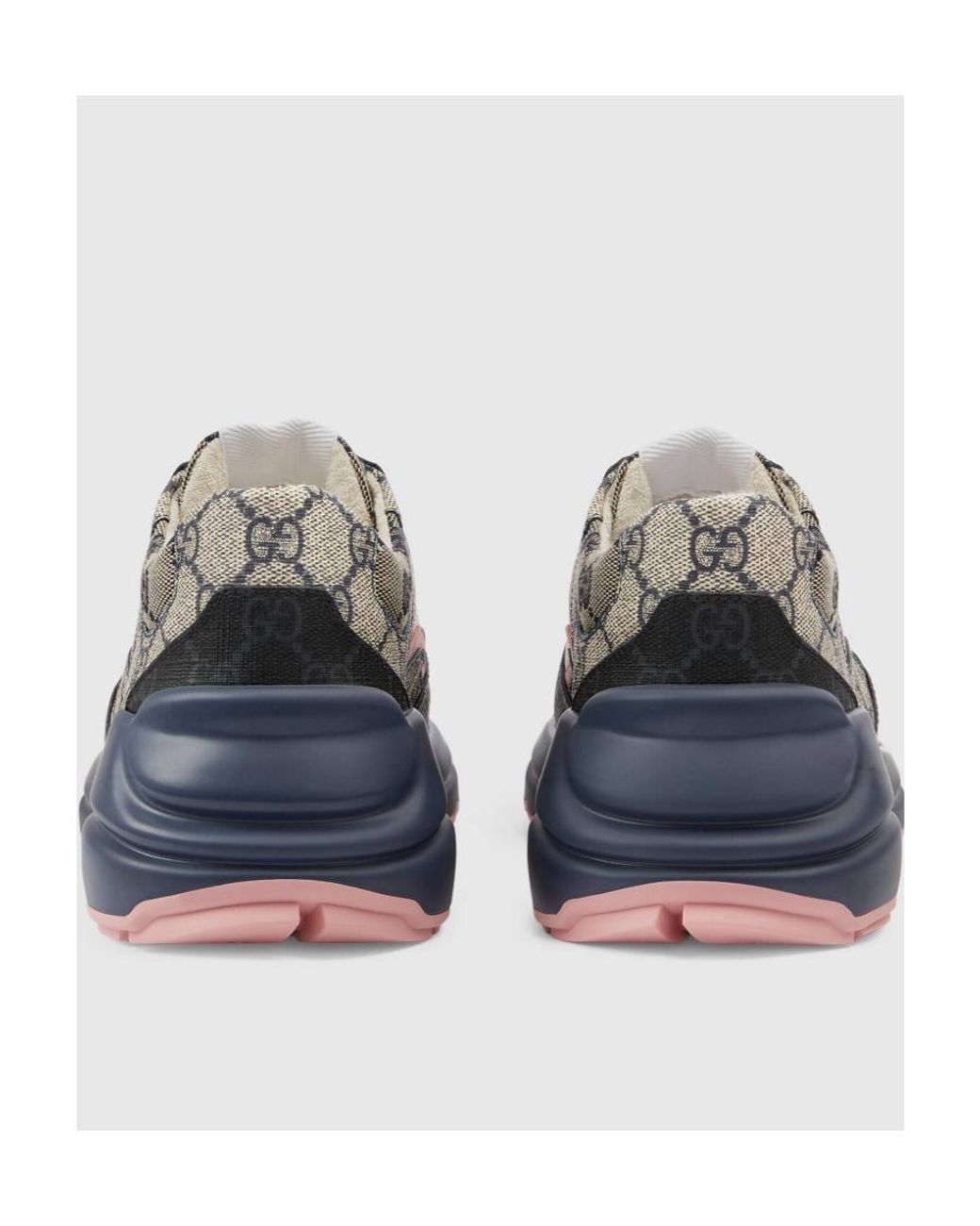 Gucci Blue Gg Supreme Rhyton Sneakers