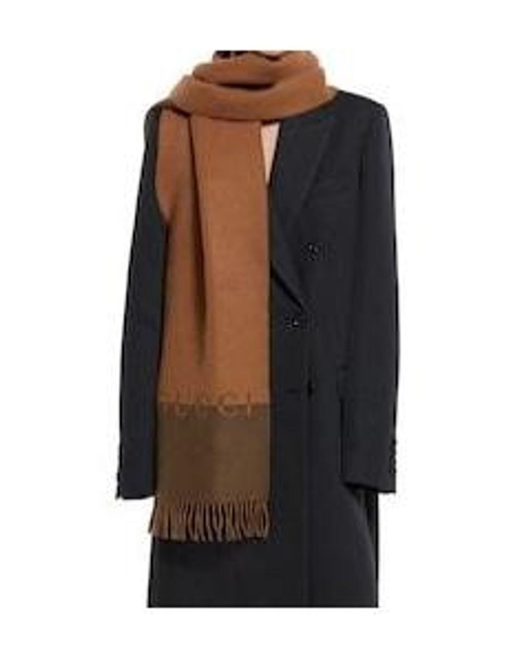 Gucci Brown Parf Logo Fringed Scarf