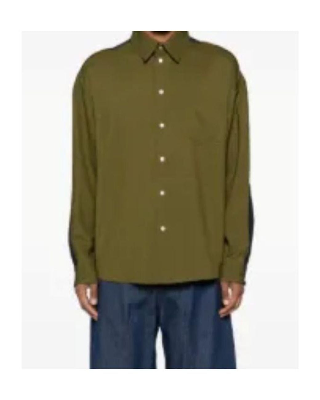 Marni Green Pocket Colour-Block Shirt for men