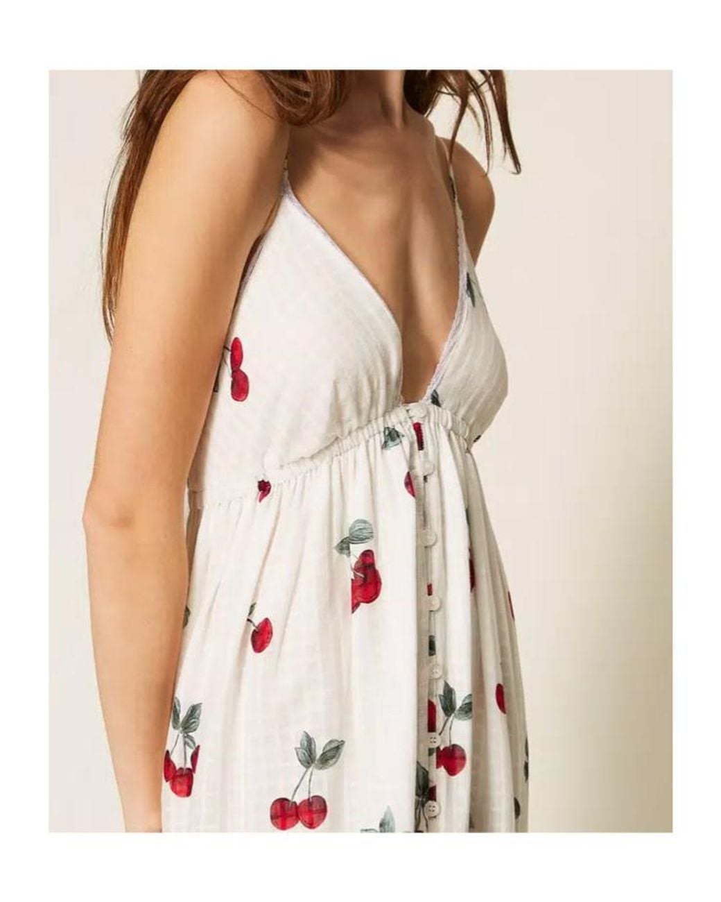Twinset White Cherry Print Maxi Dress