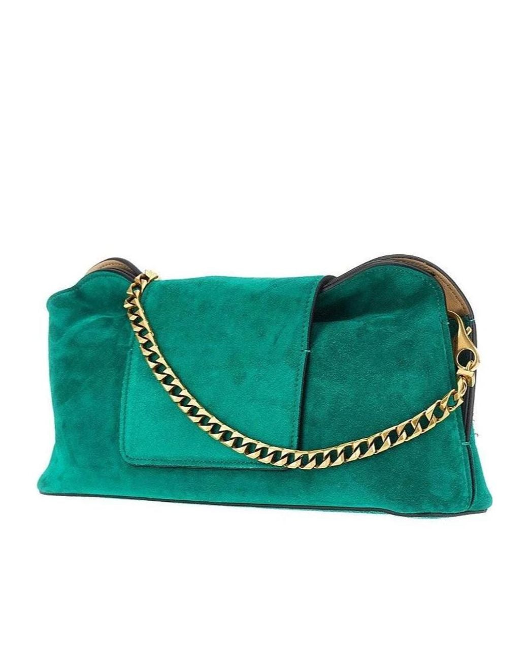 Versace Green Vivian Embellished Shoulder Bag
