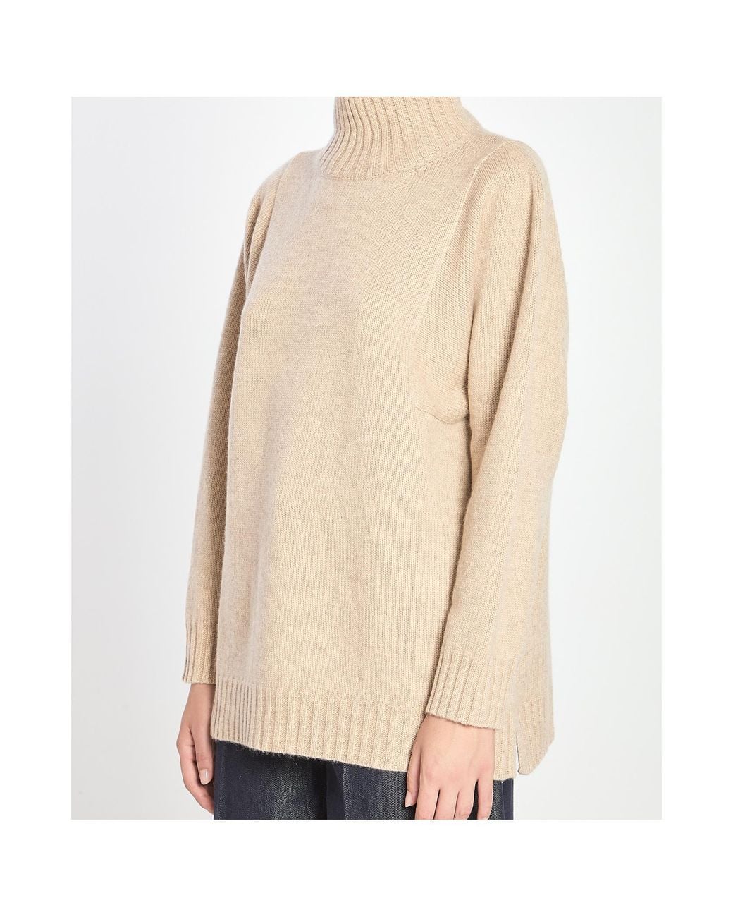 Max Mara Natural Turtleneck Knitted Jumper