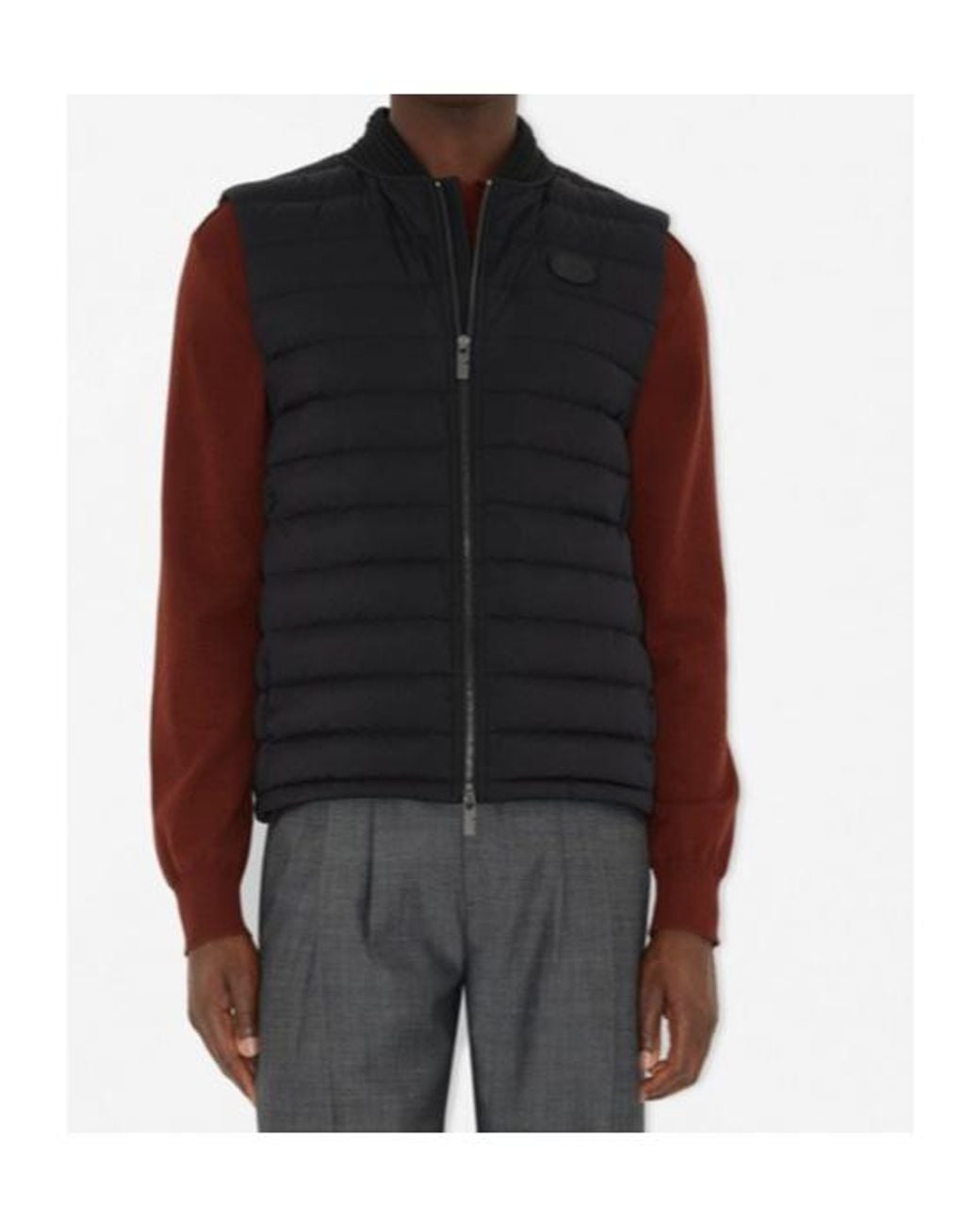 Burberry Black Logo Patch Quilted Puffer Gilet for men