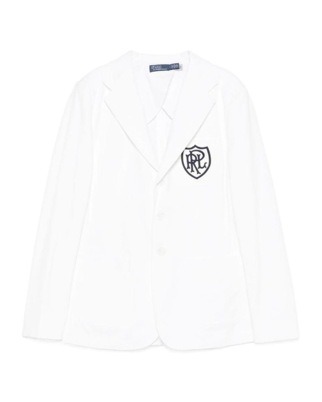 Ralph Lauren White Logo-Patch Blazer