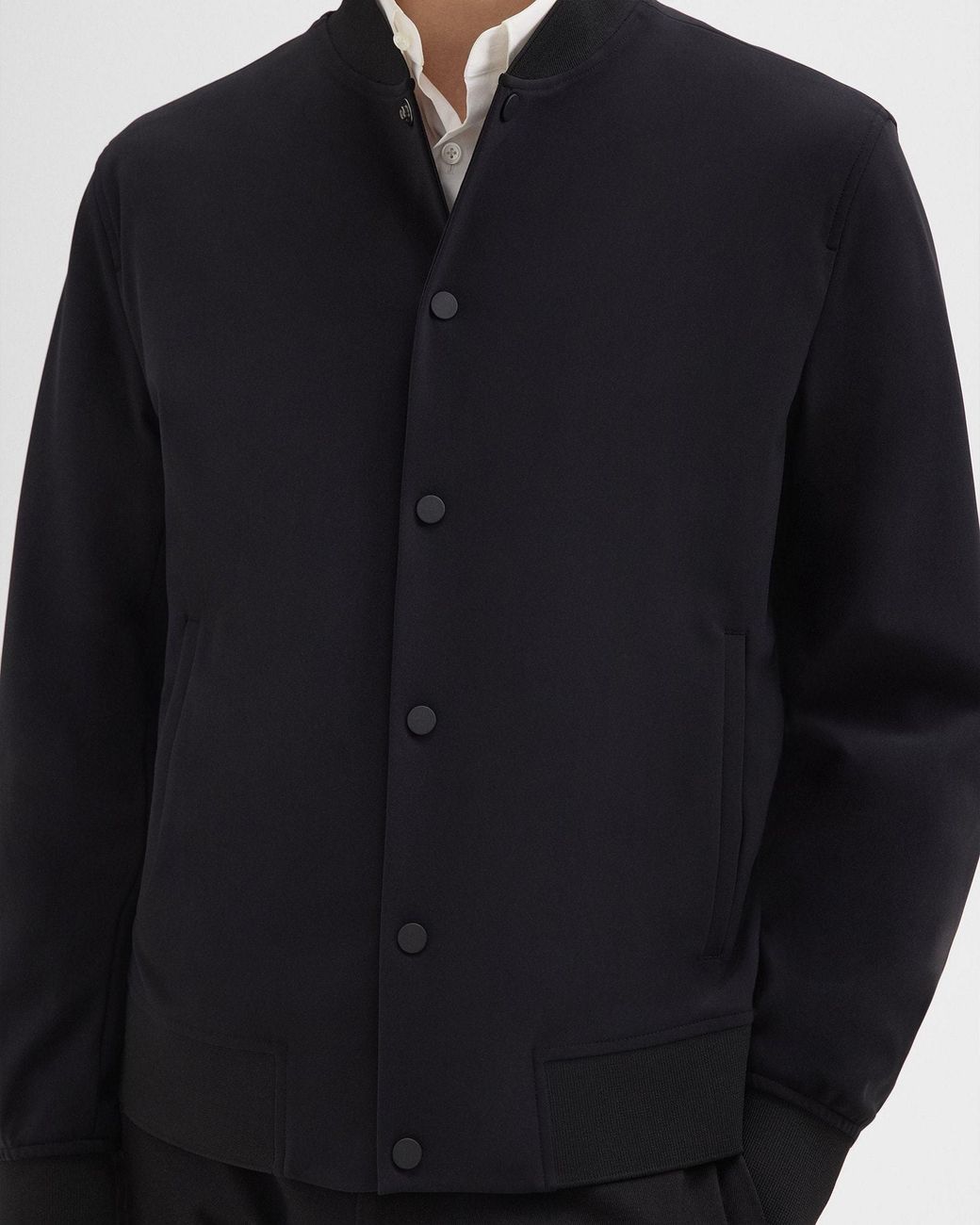Theory Blue Button-Up Bomber Jacket for men