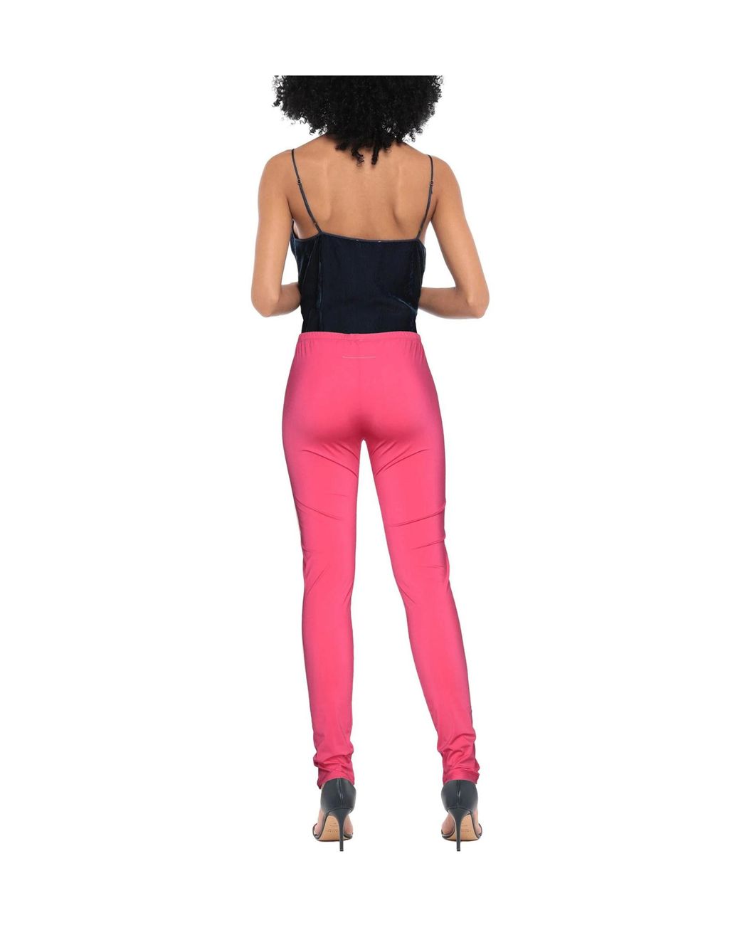 MM6 by Maison Margiela Pink Plain Colour Leggings