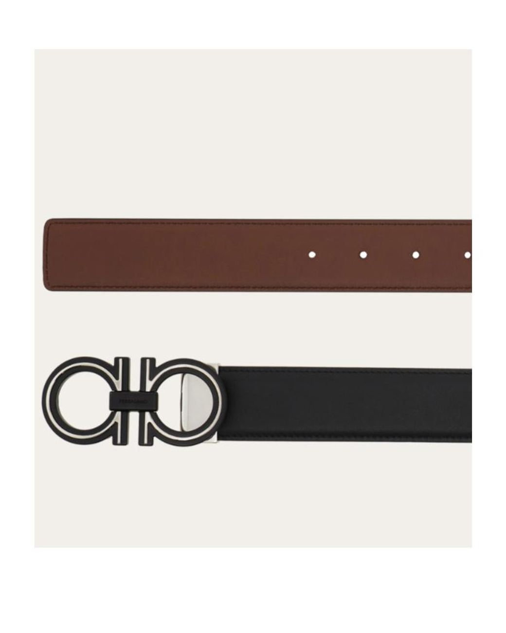Ferragamo White Reversible And Adjustable Gancini Belt for men