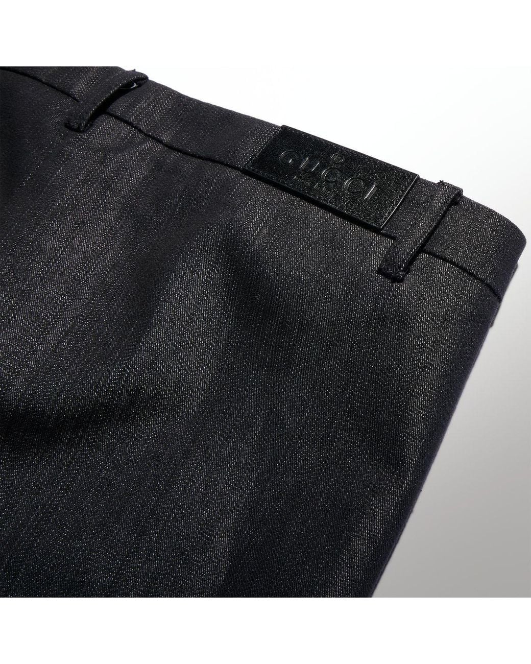 Gucci Black Cotton Blend Denim Pants for men