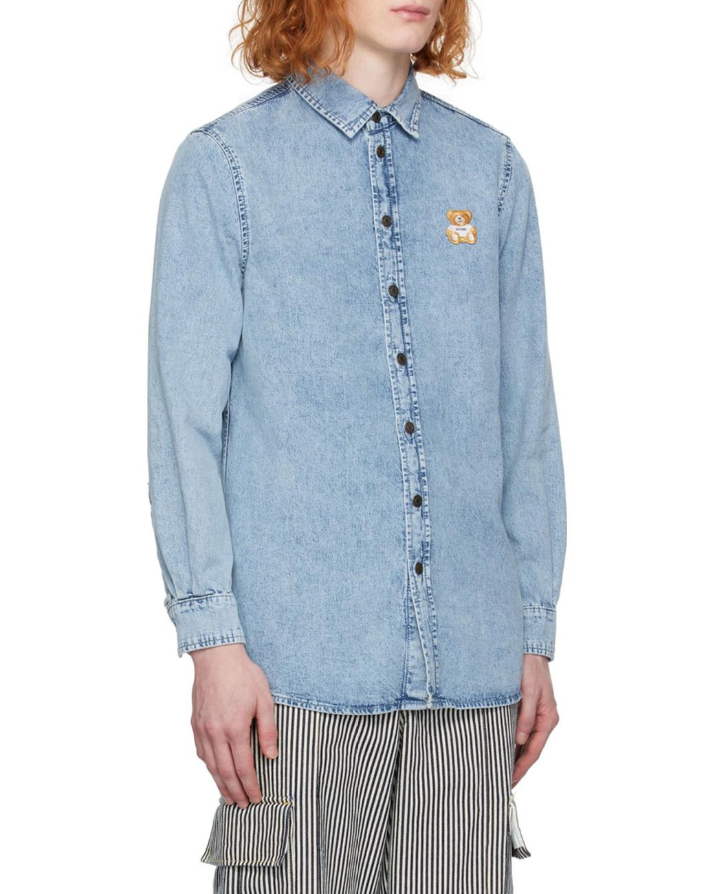 Moschino Blue Teddy Shirt, Blouse for men