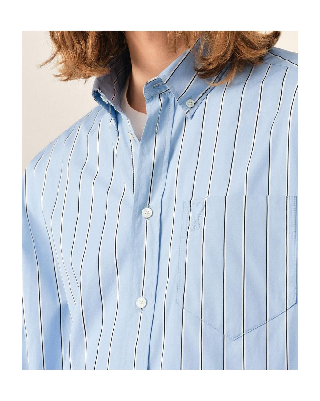 AMI Blue Striped Shirt for men