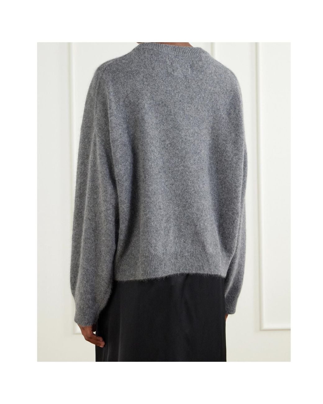 Loulou de Saison Gray Ribbed Crew Neck Sweater
