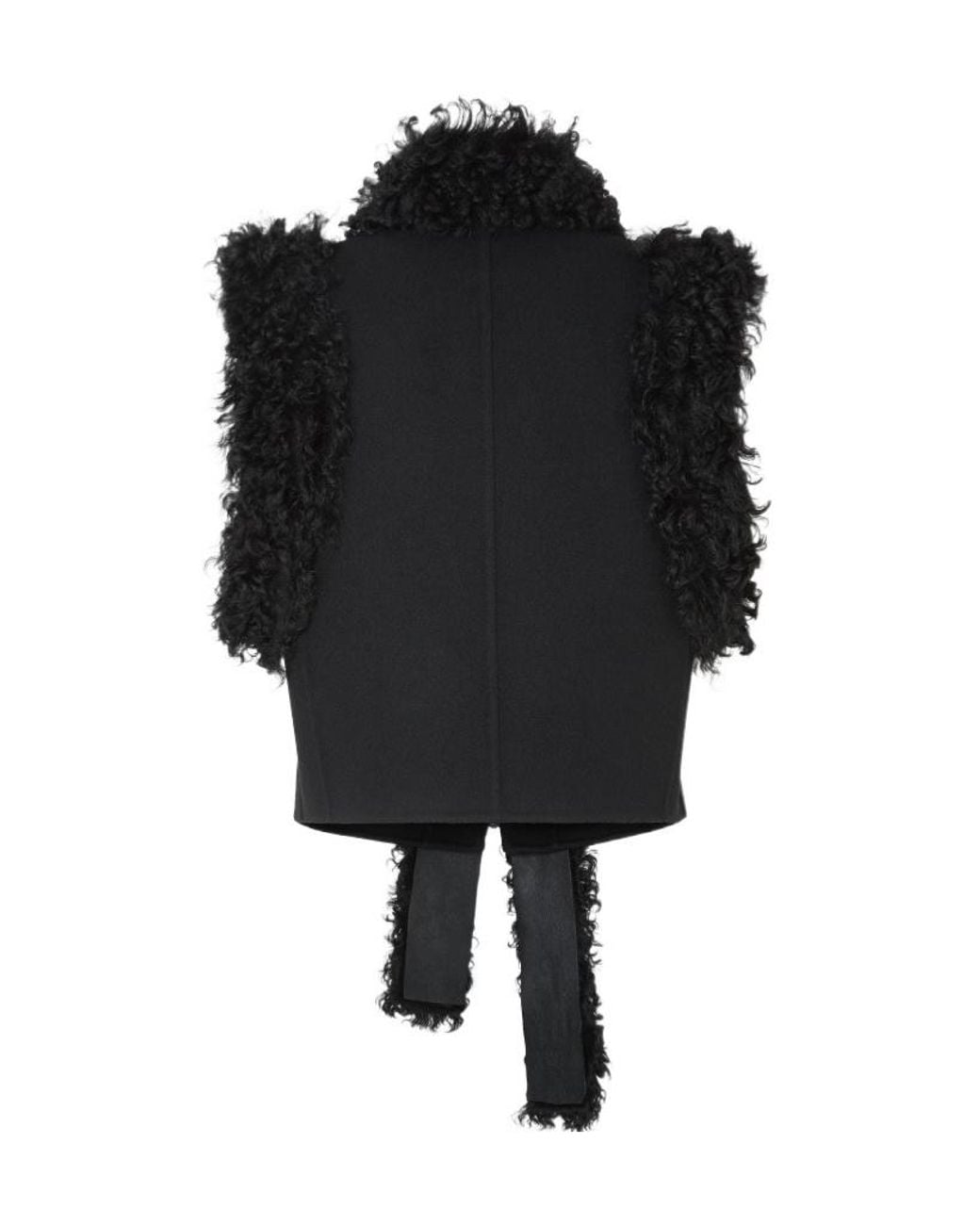Fendi Black Wool And Shearling Gilet