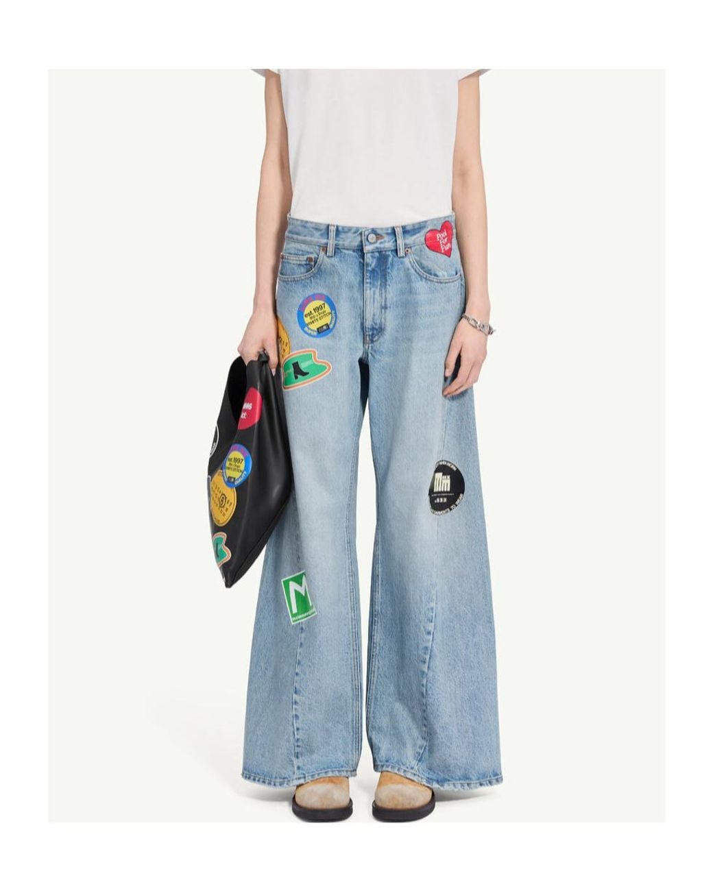 MM6 by Maison Margiela Blue Wide-Leg Jeans