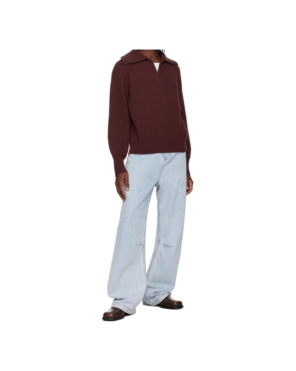 Entire studios Purple Half-Zip Knitted Sweater