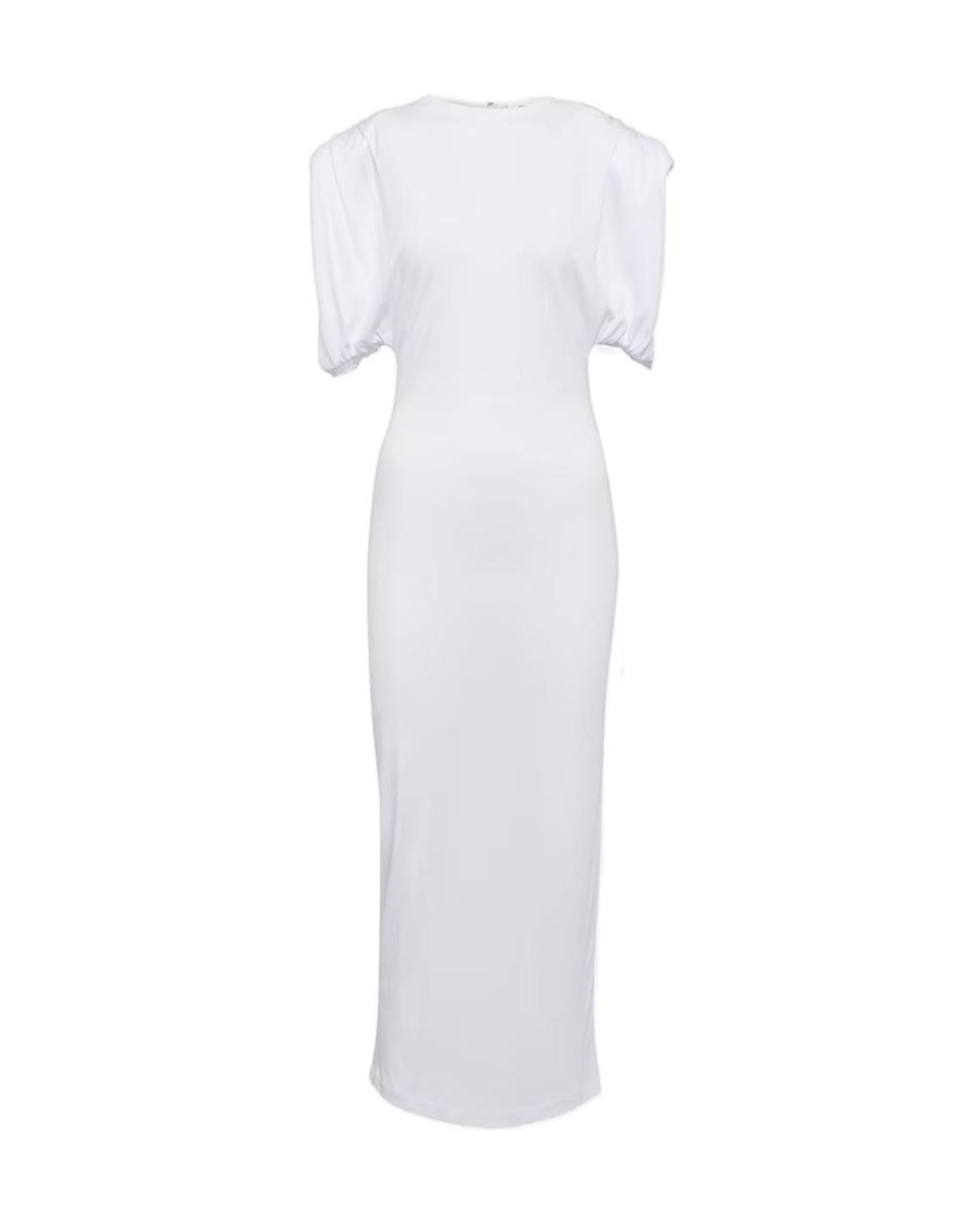 Wardrobe NYC White Ruched Jersey Midi Dress