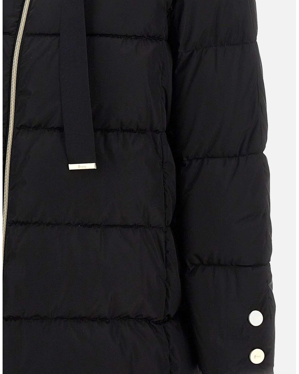 Herno Black Hooded Down Coat