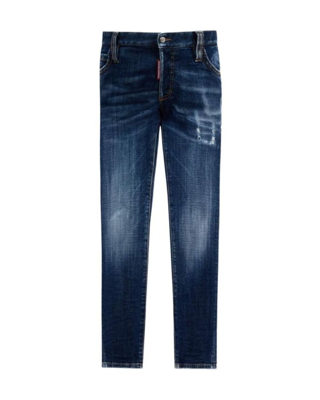 DSquared² Blue Distressed Skinny Jeans
