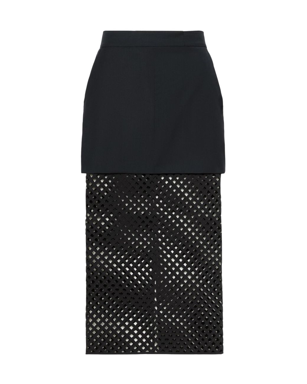 Max Mara Black Woven Midi Skirt