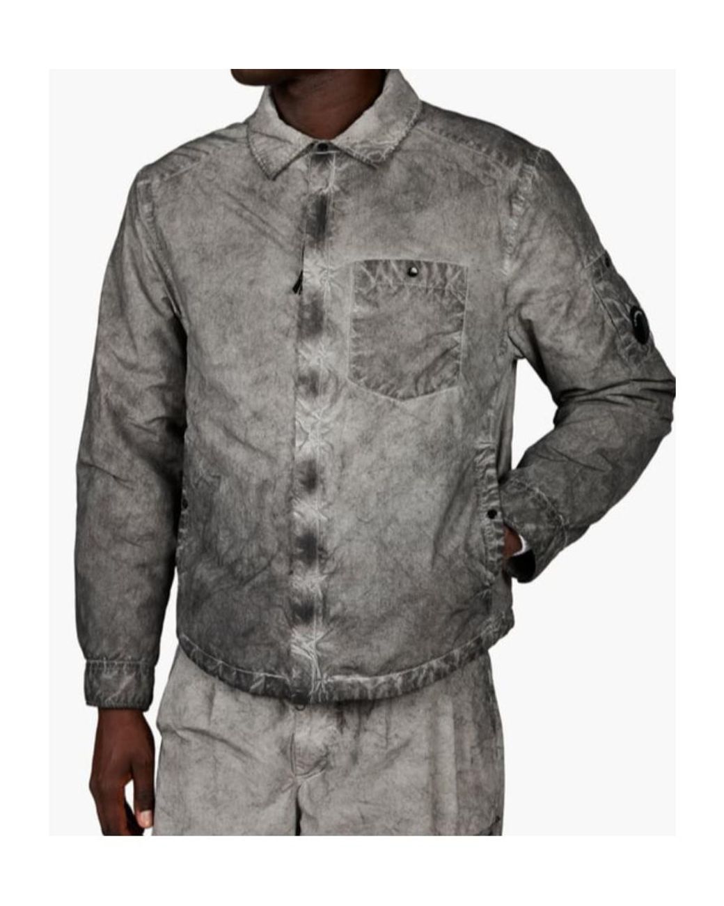 C P Company Gray Lens-Detail Shirt Jacket for men