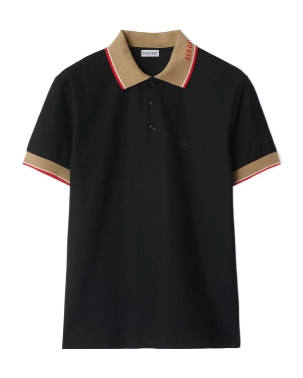 Burberry Black Cotton Polo Shirt for men