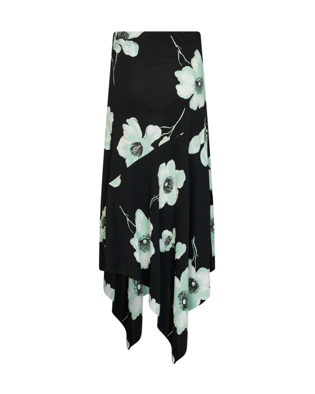 Alaïa Black Midi Skirt Asymmetric/Aqua
