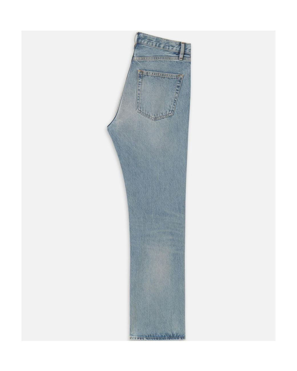 FRAME Blue High Waist Straight Jeans
