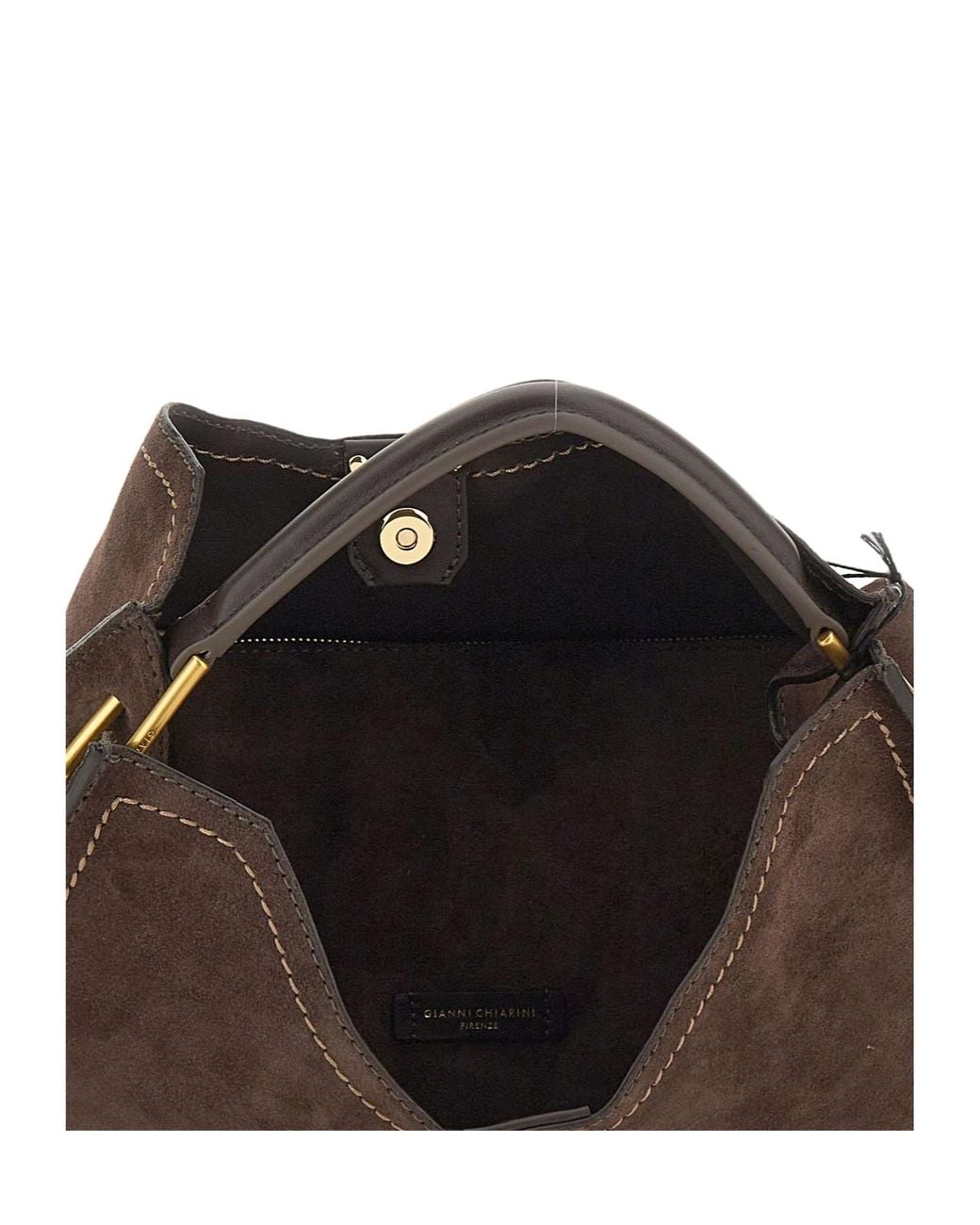 Gianni Chiarini Brown Aurora Trapeze Shoulder Bag