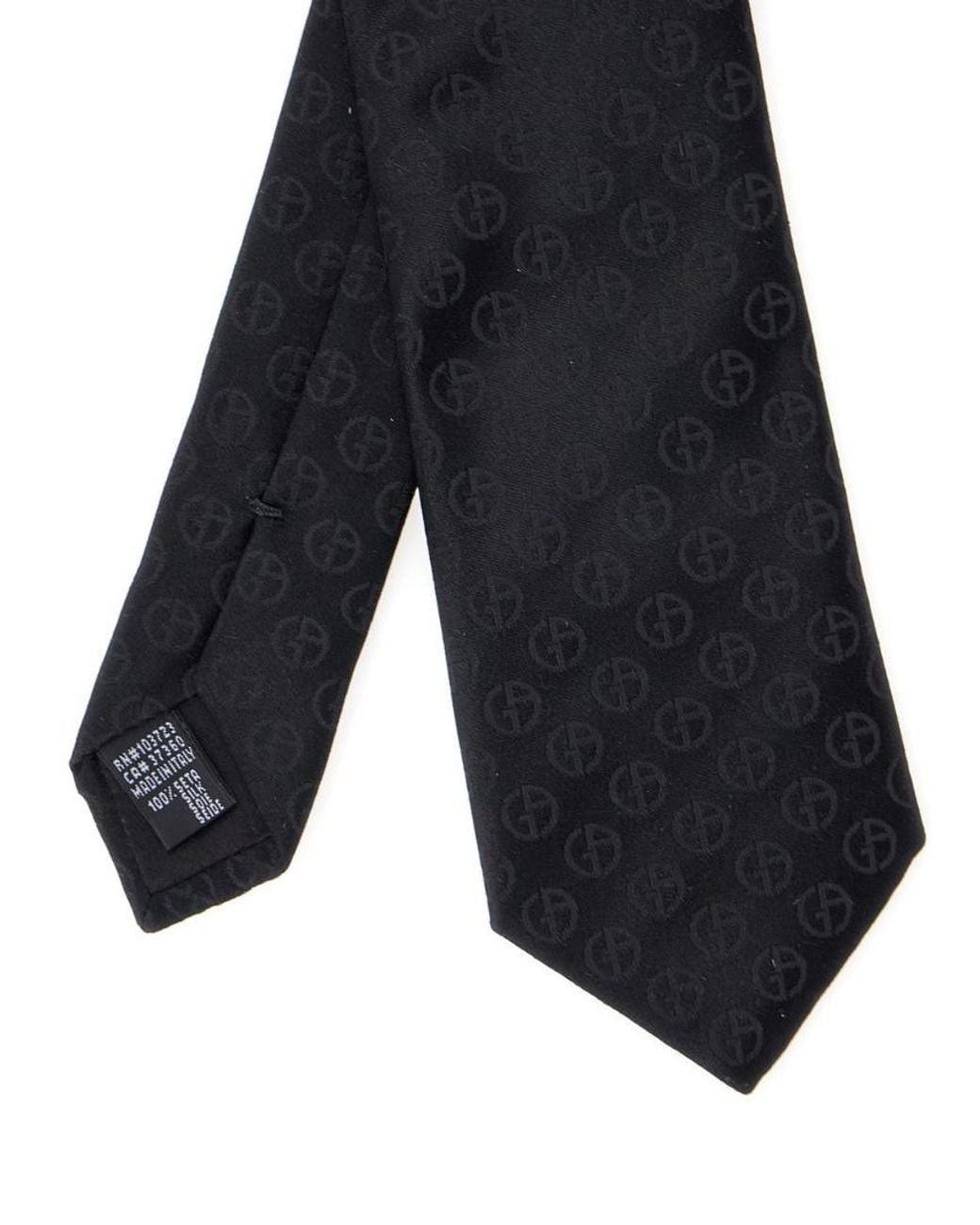 Giorgio Armani Blue Logo-Jacquard Tie for men
