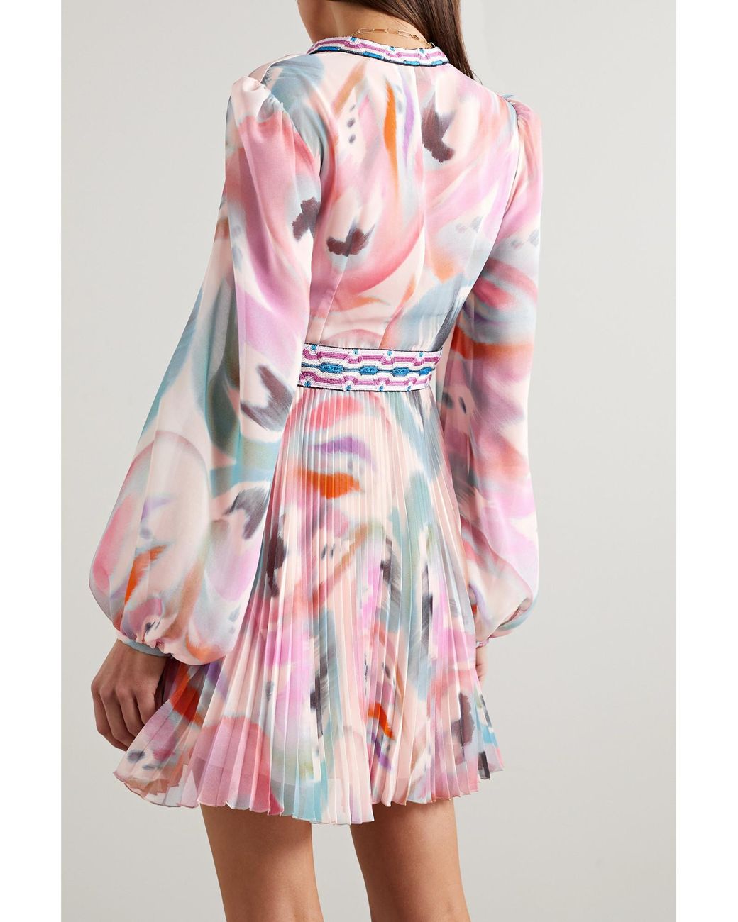 Etro Pink Butterfly Wing Print Chiffon Dress