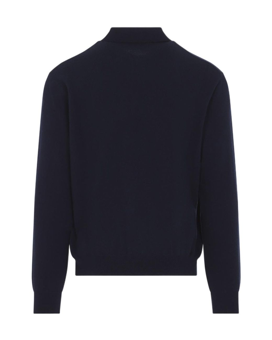 Ralph Lauren Blue Cashmere Long-Sleeve Knit Polo for men