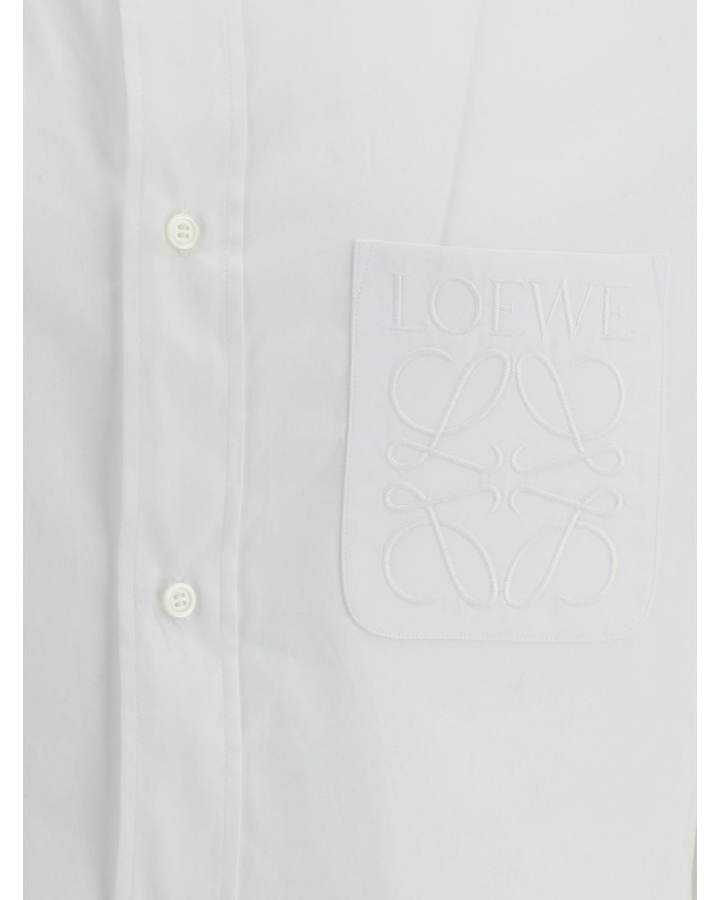 Loewe White Lightweight Poplin Shirt for men