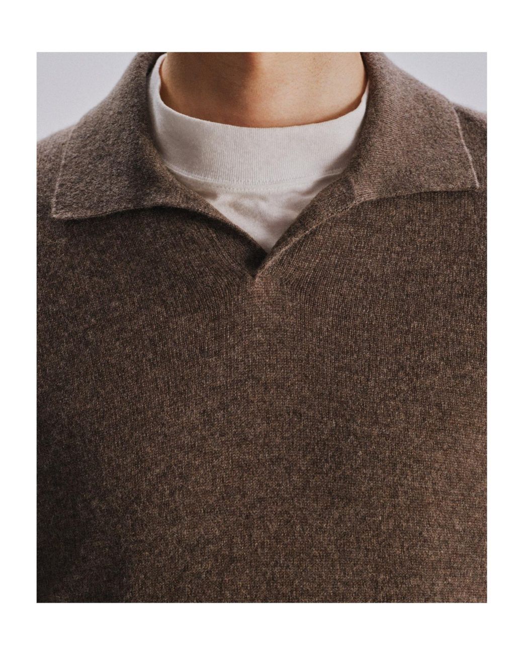The Row Brown Long-Sleeved Polo Sweater for men