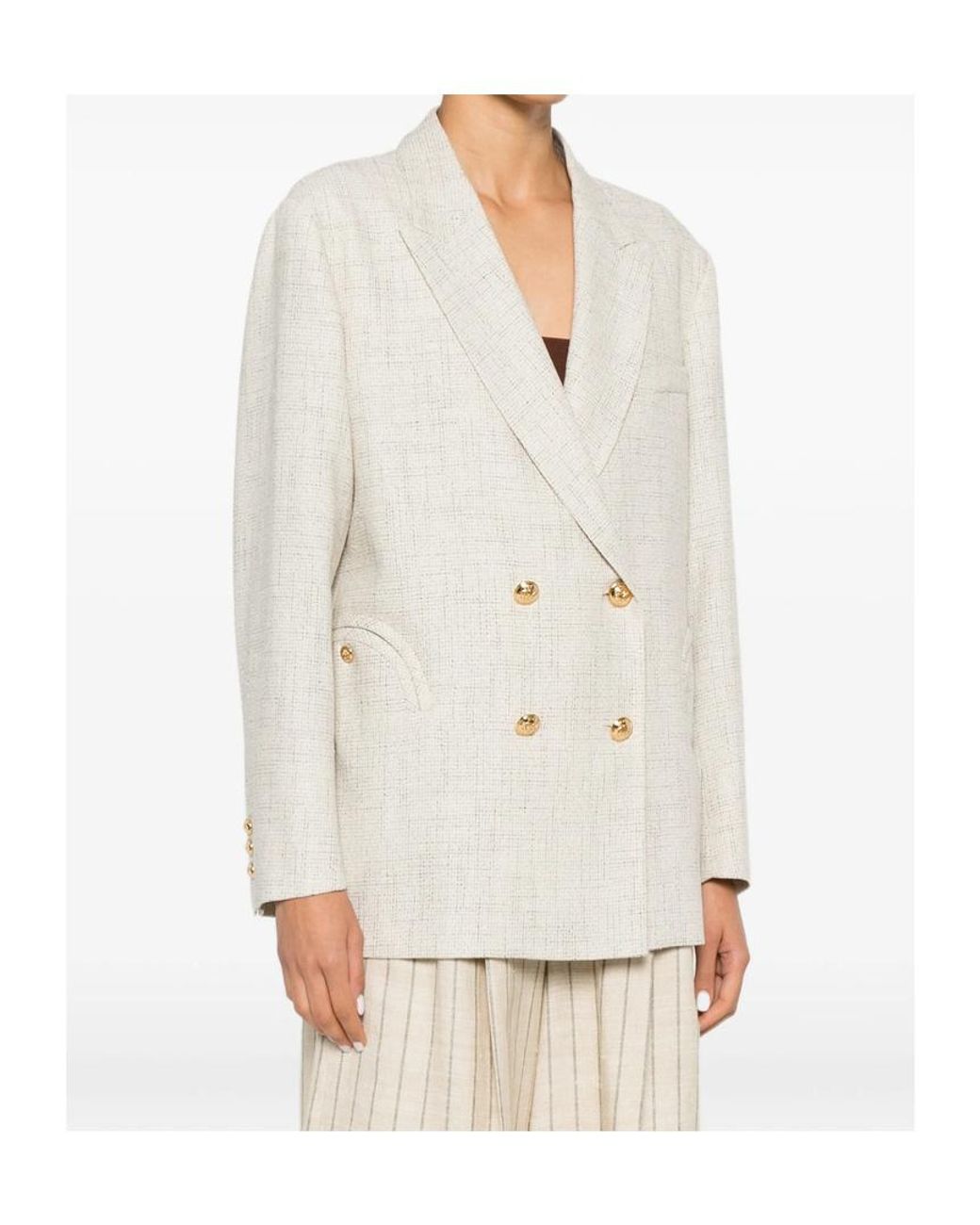 Blazé Milano White Crancy Nightbreak Double-Breasted Blazer