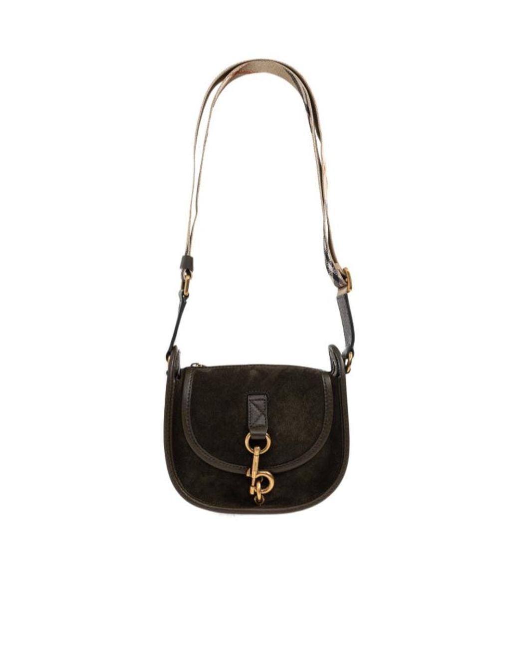 Burberry White Clip Foldover-Top Mini Shoulder Bag
