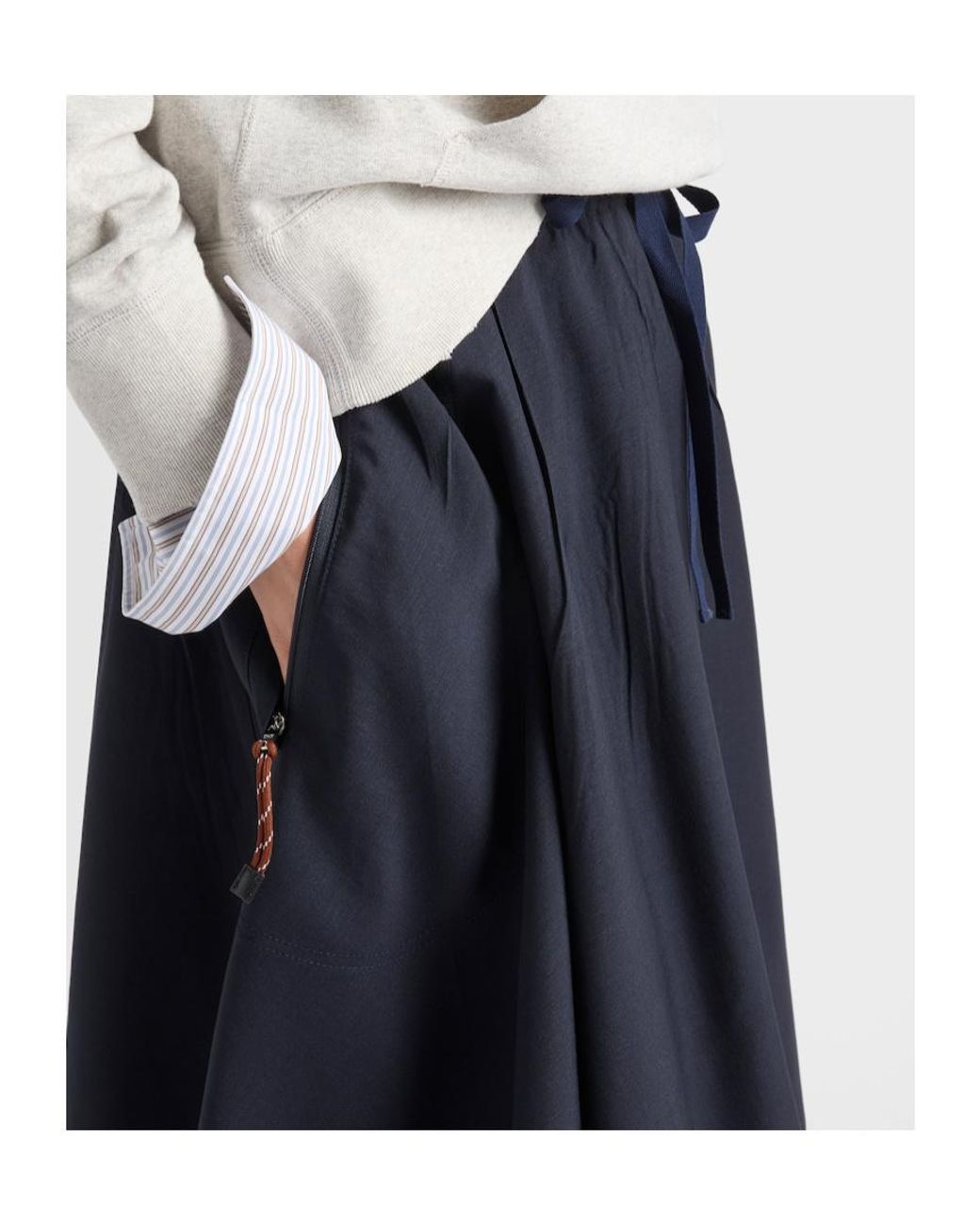 Prada Blue Mohair A-Line Skirt