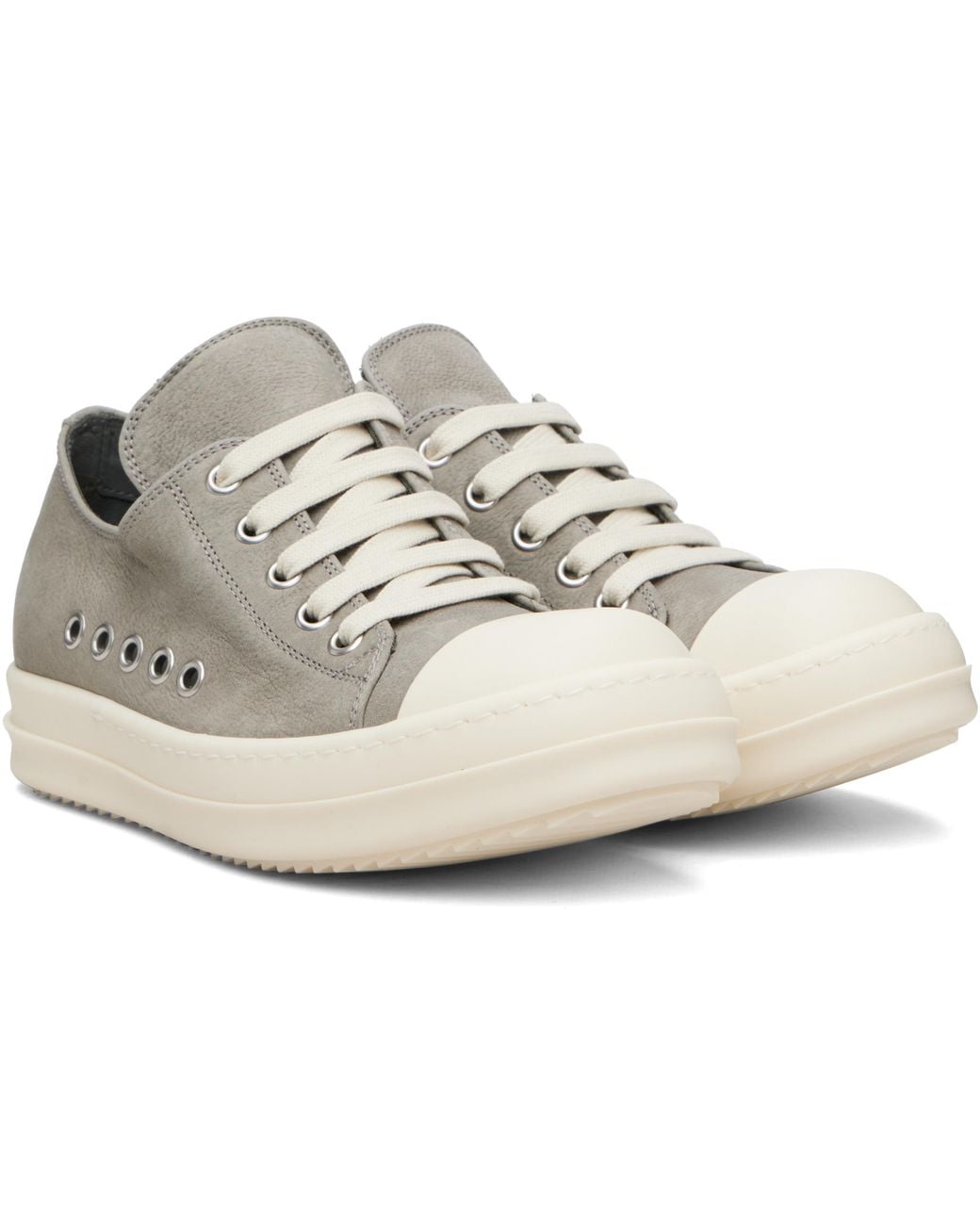Rick Owens Gray Lace-Up Sneakers