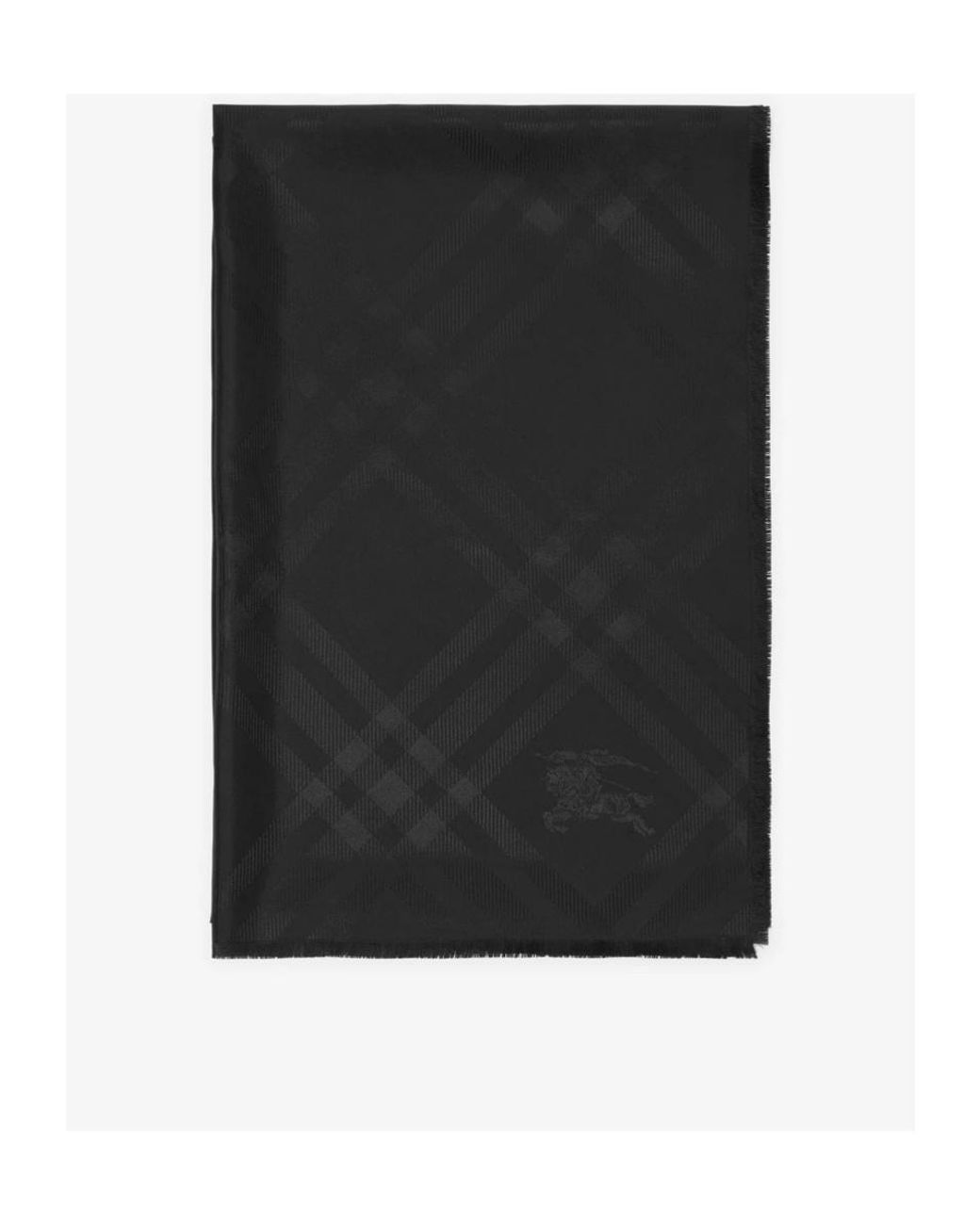 Burberry Black Checked Silk Scarf for men