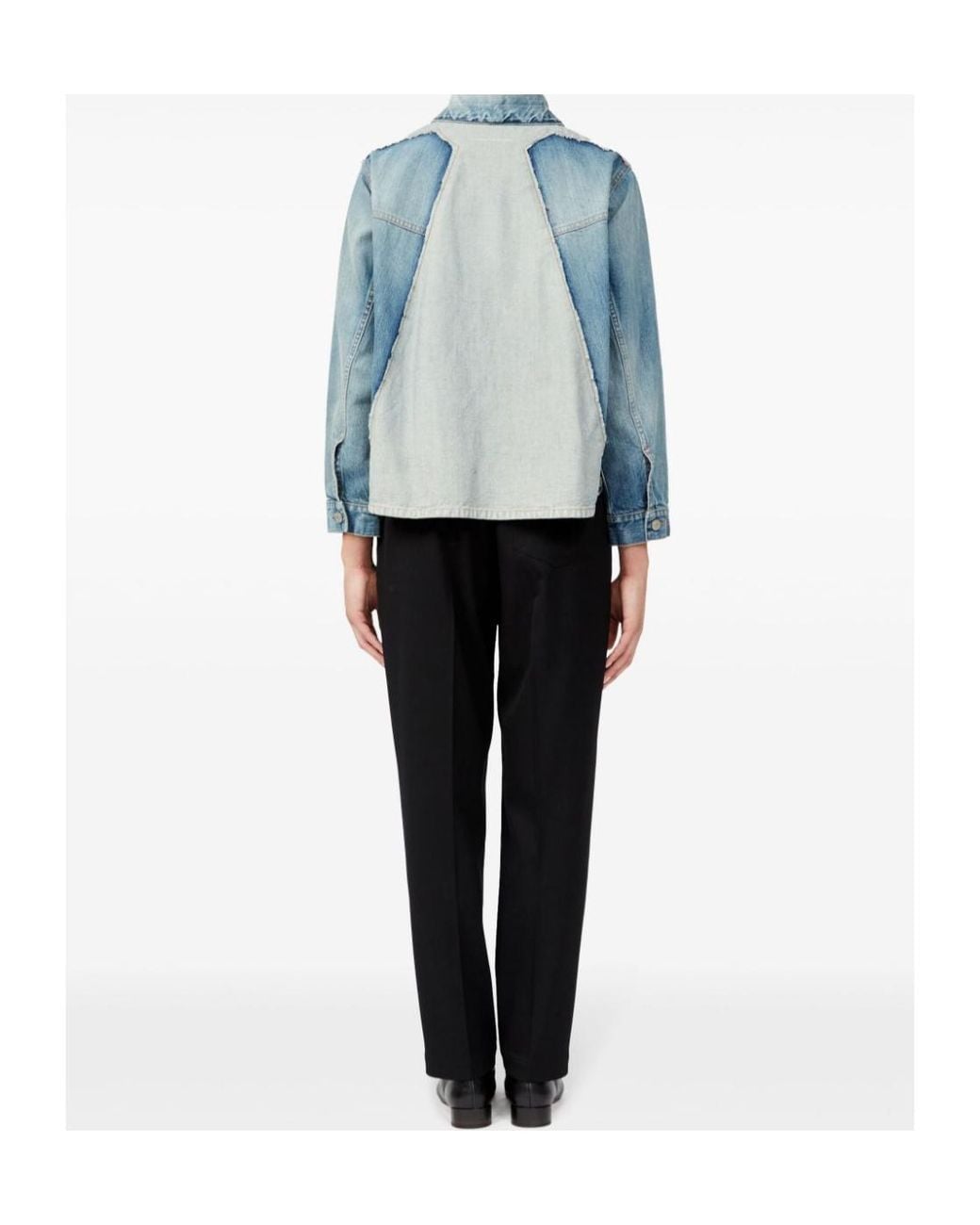 MM6 by Maison Margiela Blue Denim Distressed Jacket