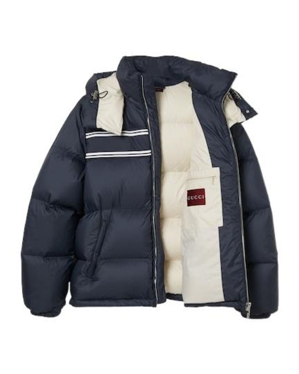 Gucci Blue Zip-Up Puffer Jacket for men