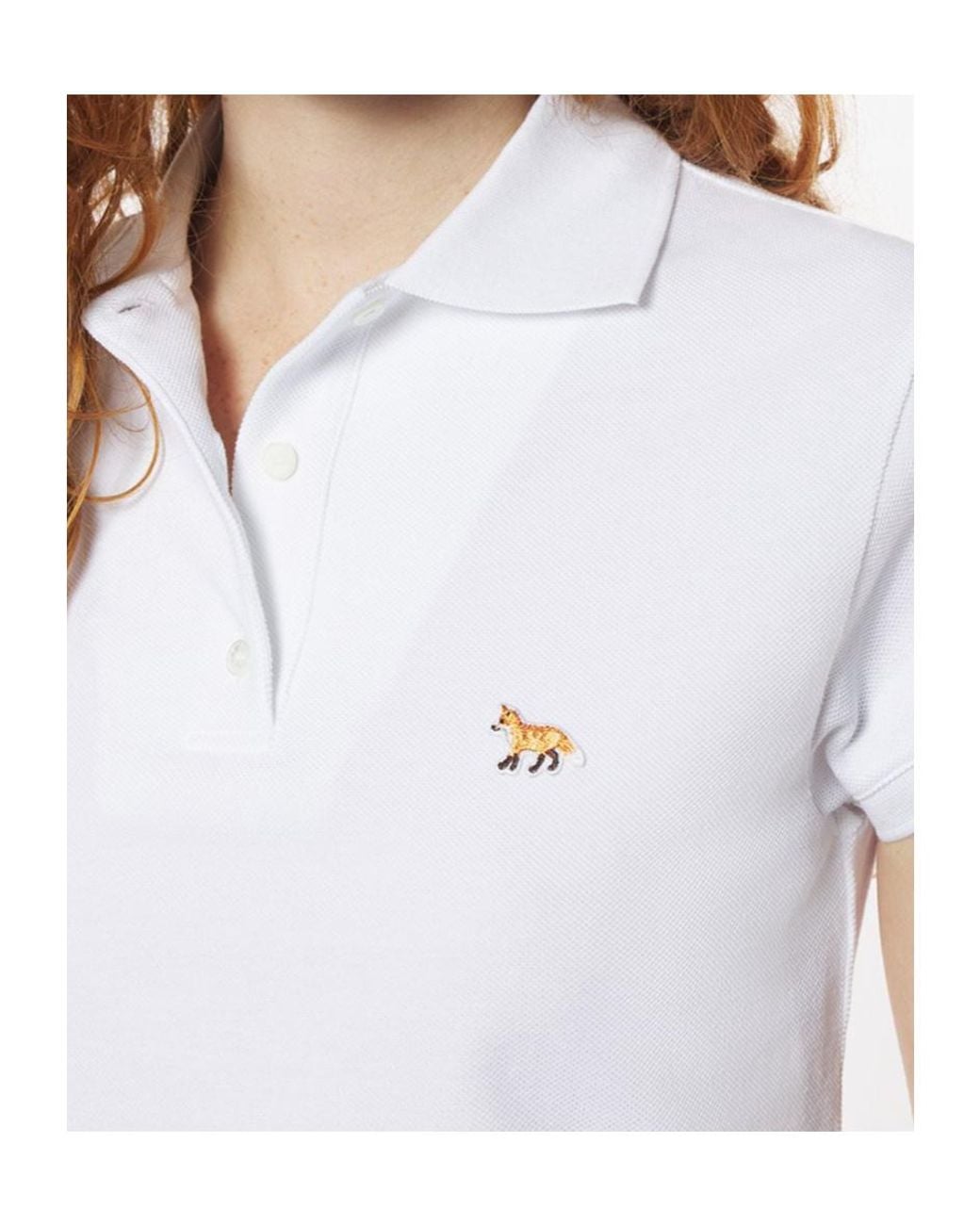 Maison Kitsuné White Maison Kitsuné Baby Fox Patch Polo Shirt